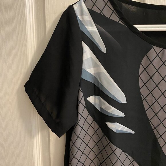 REDBUBBLE Short Sleeve Translucent Top with Image from Anime Yuri on Ice Size S - Picture 2 of 7